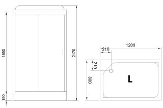 Душевая кабина Royal Bath HP левая стекло матовое 120x80см RB8120HP2-M-L